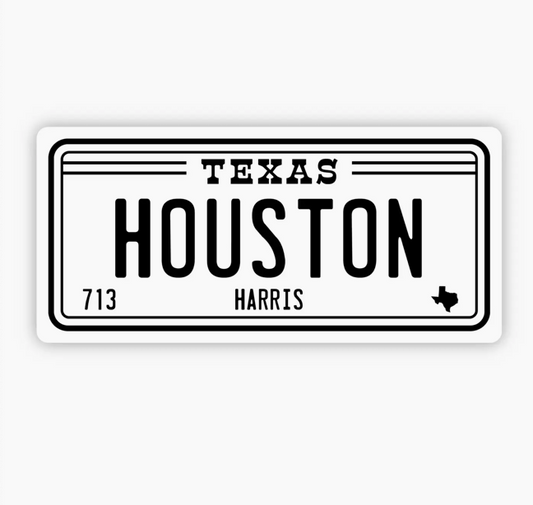 BM - Houston Texas 713 License Plate Sticker