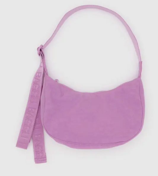 BAGGU- Small Nylon Crescent Bag- Peony