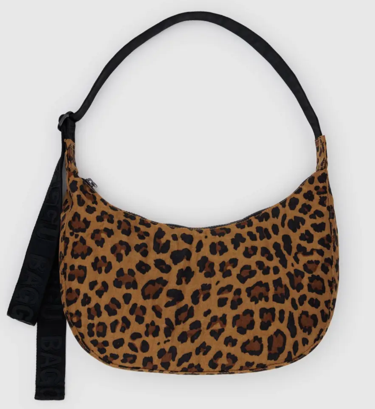 BAGGU-Medium Nylon Crescent Bag- Leopard