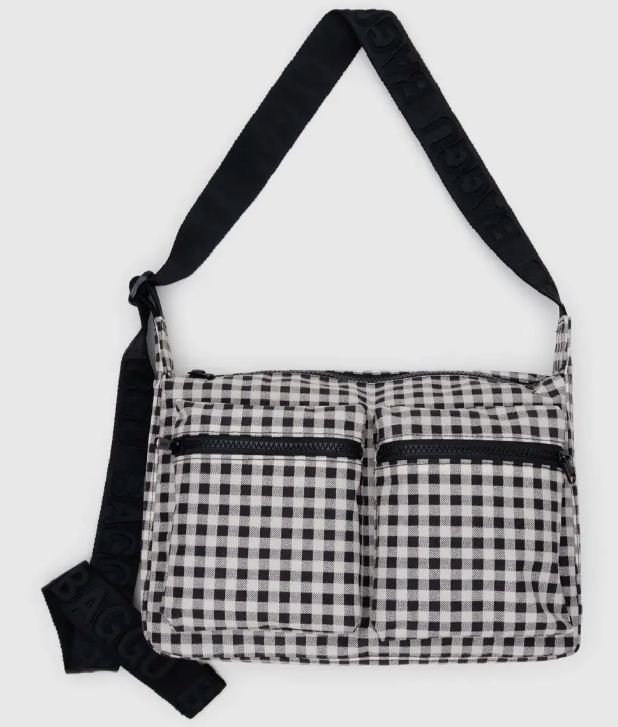 BAGGU- Medium Cargo Crossbody- B&W Gingham