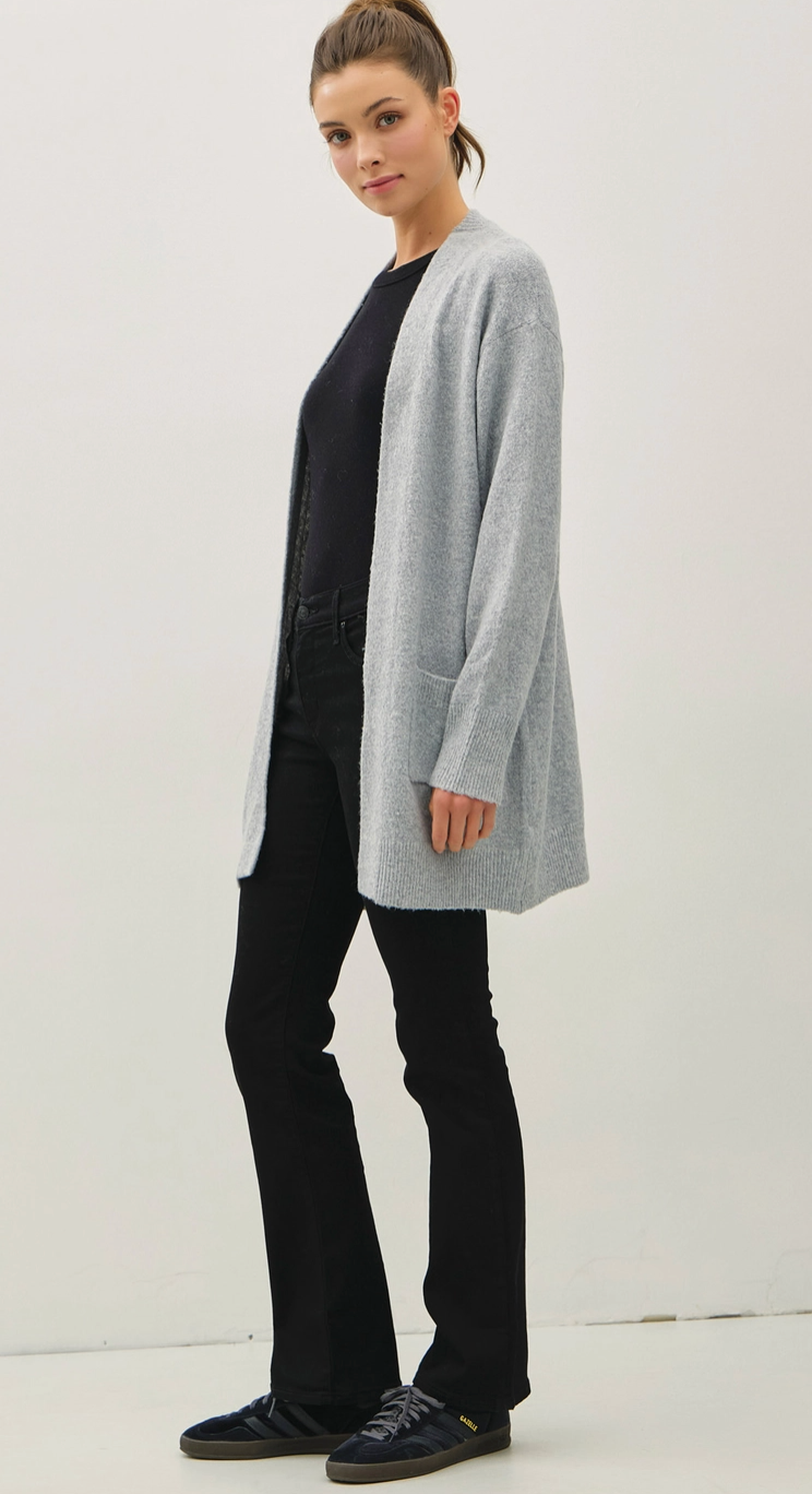 CARDIGAN- 65063- Grey-L