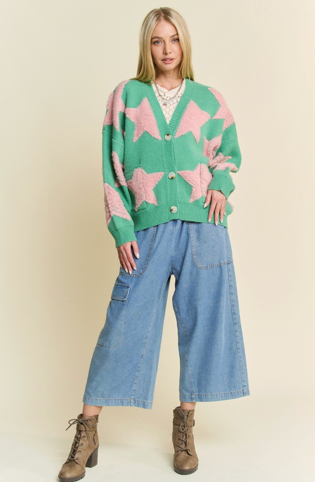 SWEATER- Pink Star- 40094- M