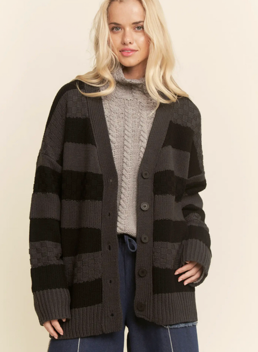 SWEATER- Black Stripes- 32405- M/L
