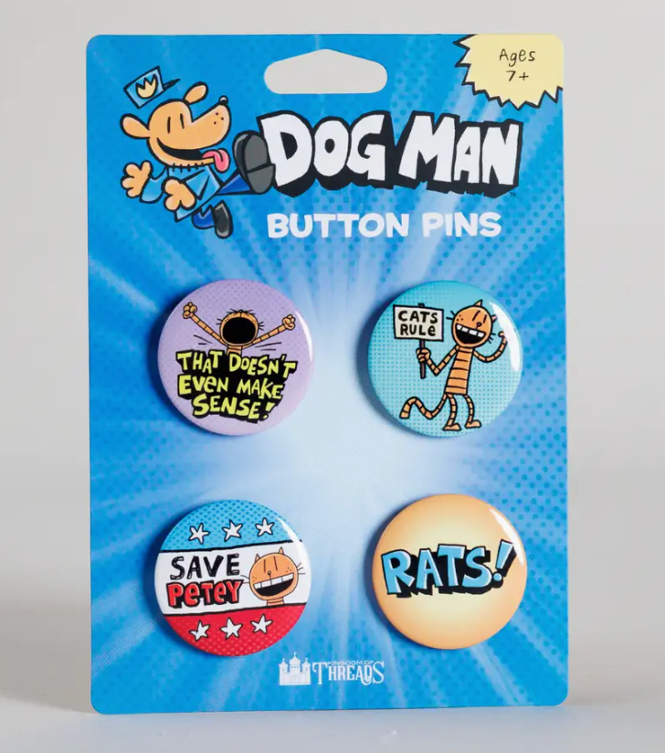 KOT - Petey the Cat Button Pin Set | Dog Man