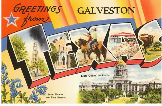 FIP- Postcard TX- 227 Greetings from Galveston, Texas
