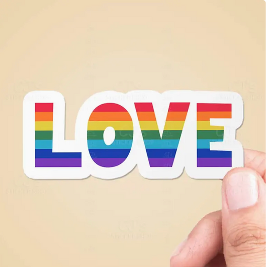 CJ- Pride Love Rainbow Sticker