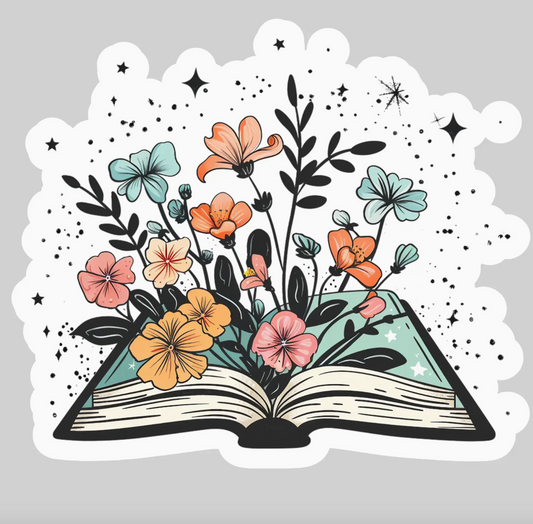 PB- Open Book With Flowers