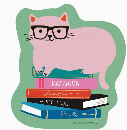 GOAW- Library Cat Vinyl Sticker