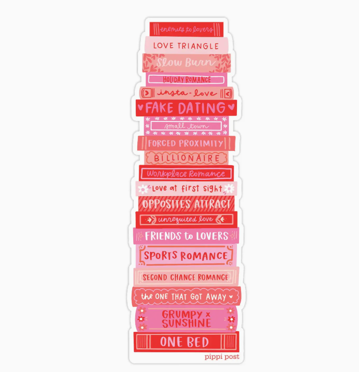 PP- Romance Tropes Book Stack Bookmark