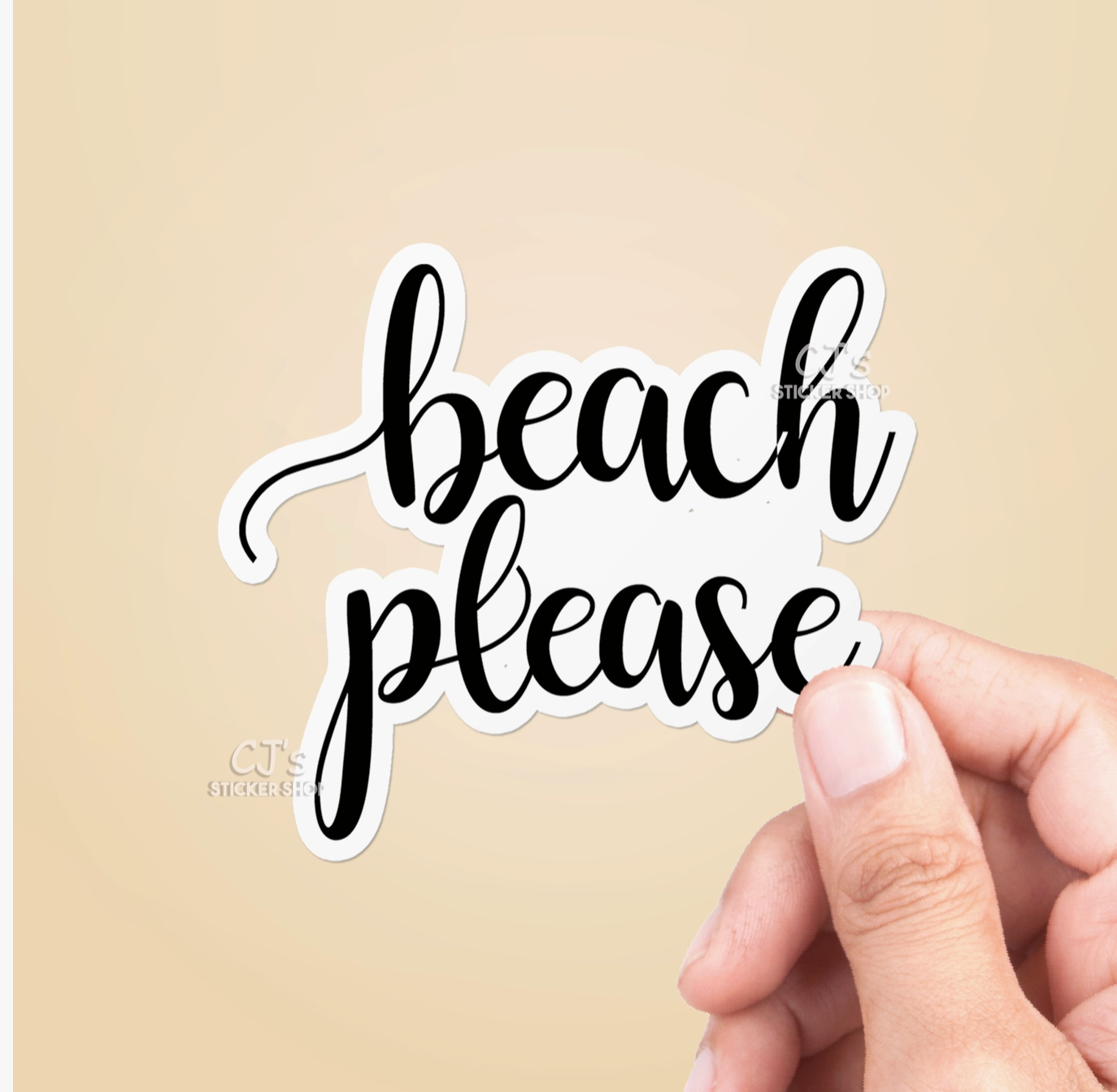 CJ's- Beach Please Vinyl Sticker