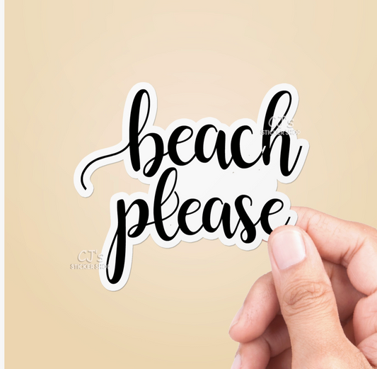 CJ - Beach Please Sticker