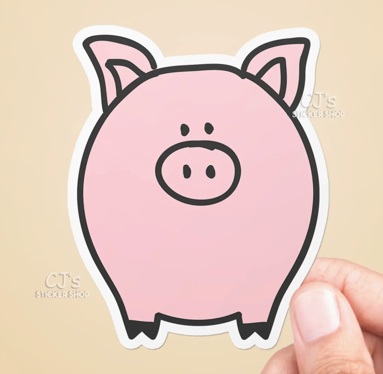 CJ's Vinyl Sticker- Cute Piggy Sticker