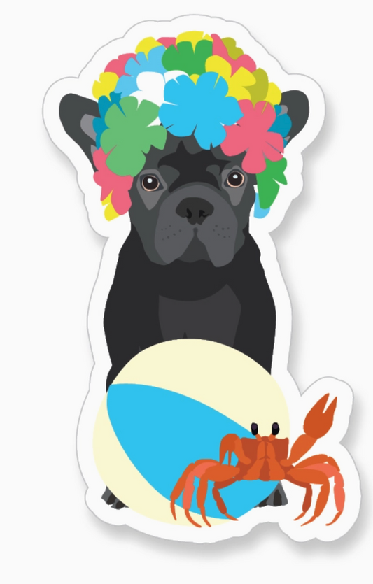 A2 - Summer French Bulldog Vinyl Sticker