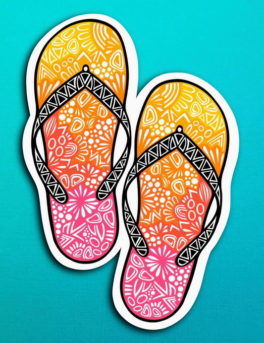 ZD - Sunset Flipflops Sticker (Waterproof)