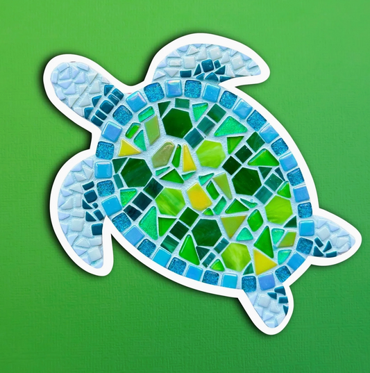 ZD - Teal Turtle Mosaic Sticker (Waterproof)