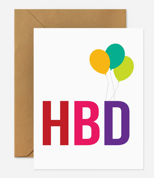 FN - Hbd Happy Birthday Greeting Card Modern Minimal