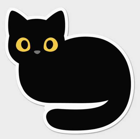 FN - Cozy Black Cat Sticker - Cat Sticker