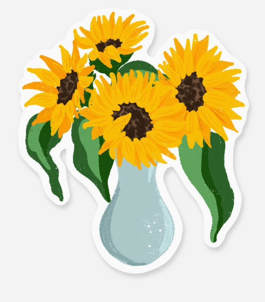 FN - Sunflowers in A Vase - Floral Sticker