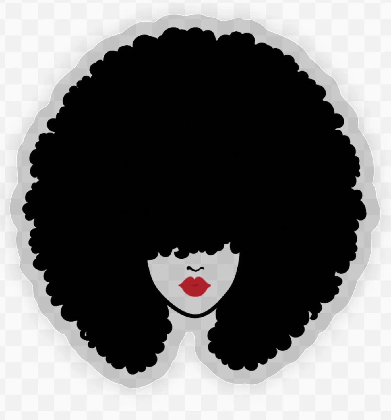 CN - Afro and Red Lip Sticker