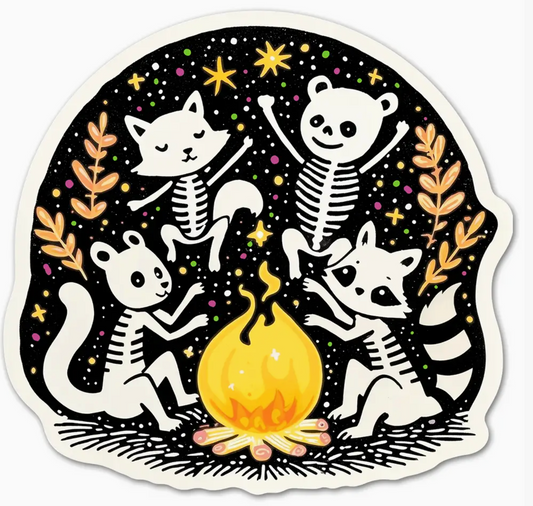 LP - Woodland Skeleton Animals Sticker