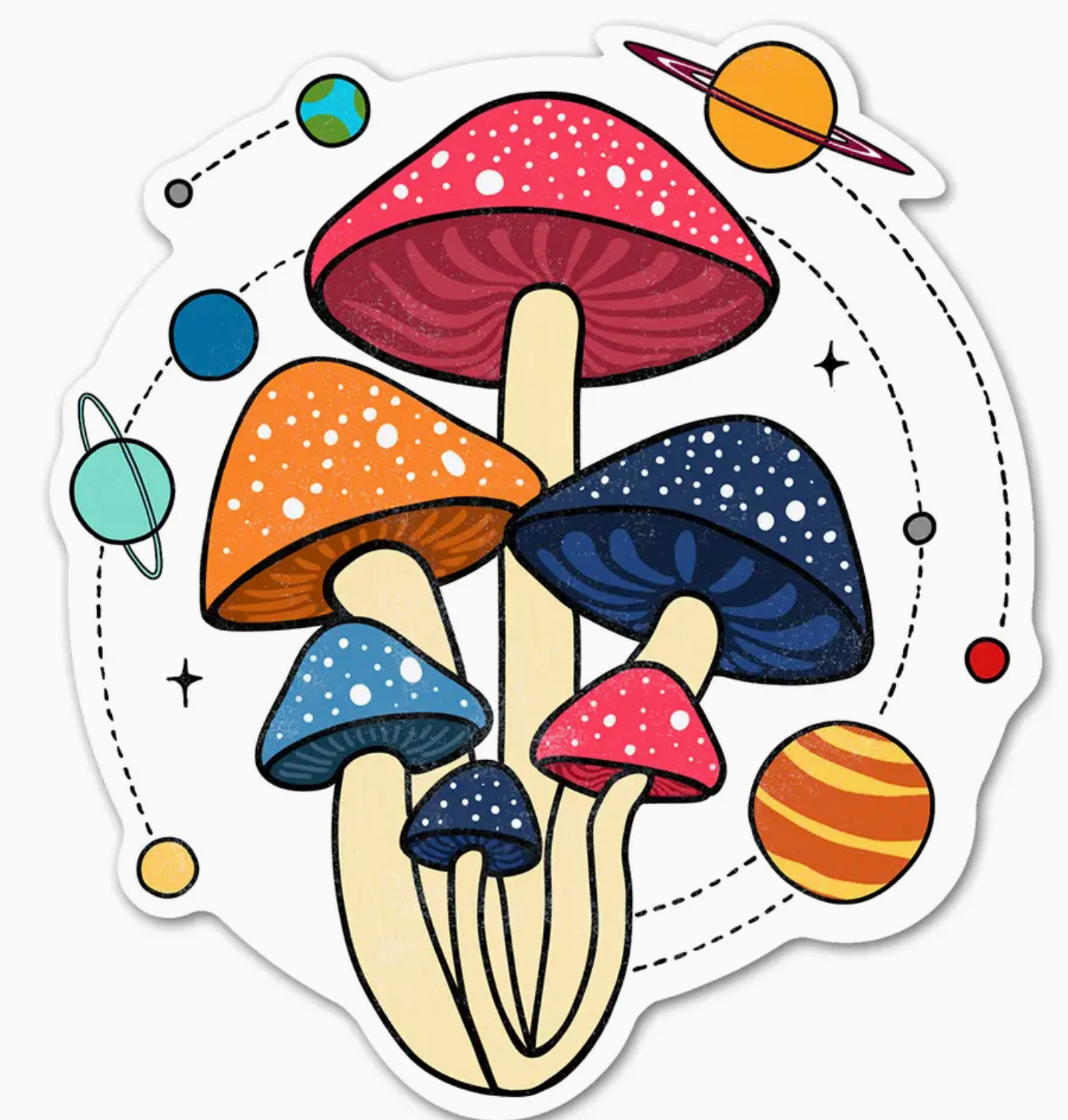 LP - Cosmic Space Mushrooms Sticker