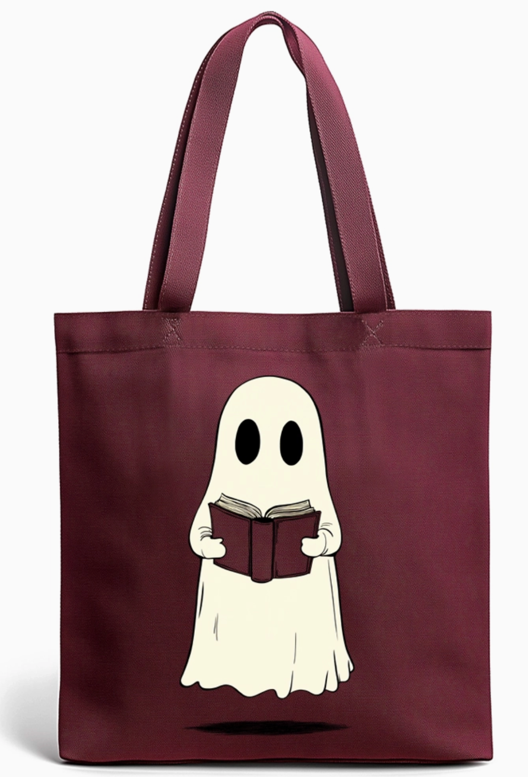 LP - Cute Book Reading Ghost Tote Bag
