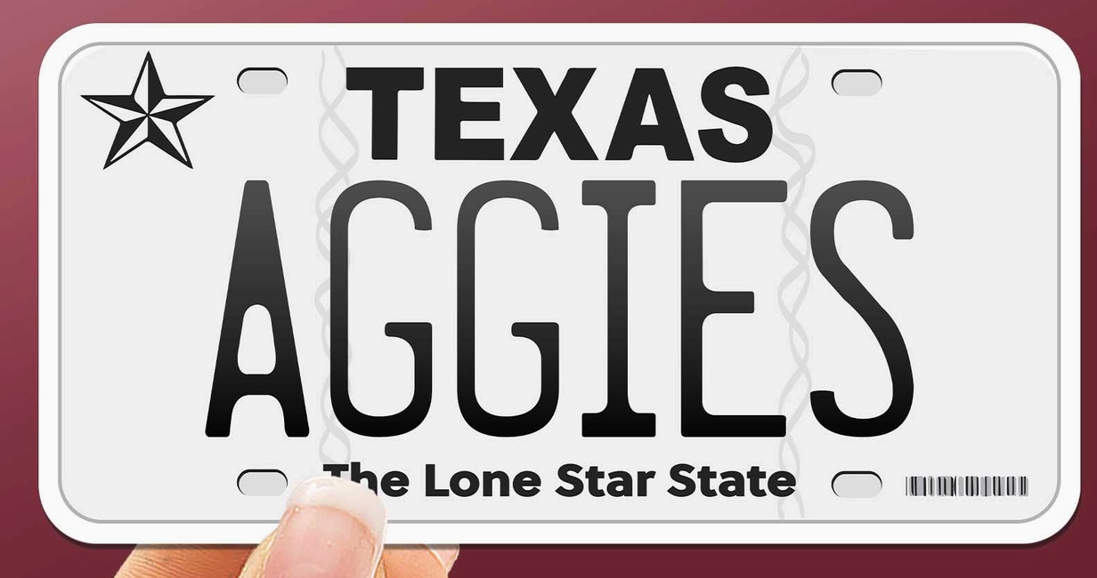 SS - Aggies Texas License Plate Sticker