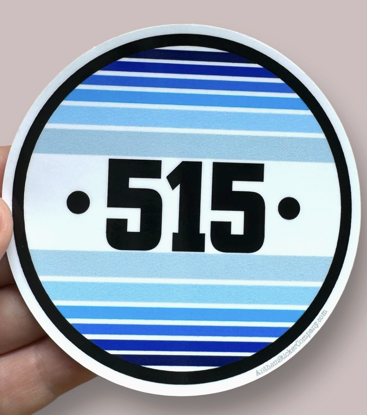 ASC - 515 (or Any Area Code) Retro Round Sticker