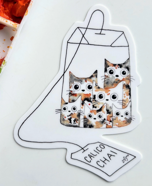 OW - Calico Cat Chai Tea Vinyl Sticker