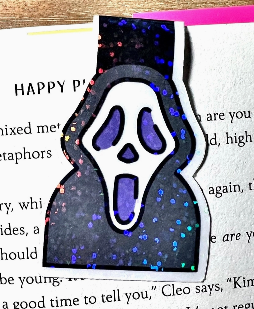 AN - Ghost Face Spooky Magnetic Bookmark