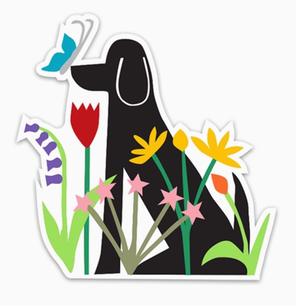RNS - Dog in Garden Sticker