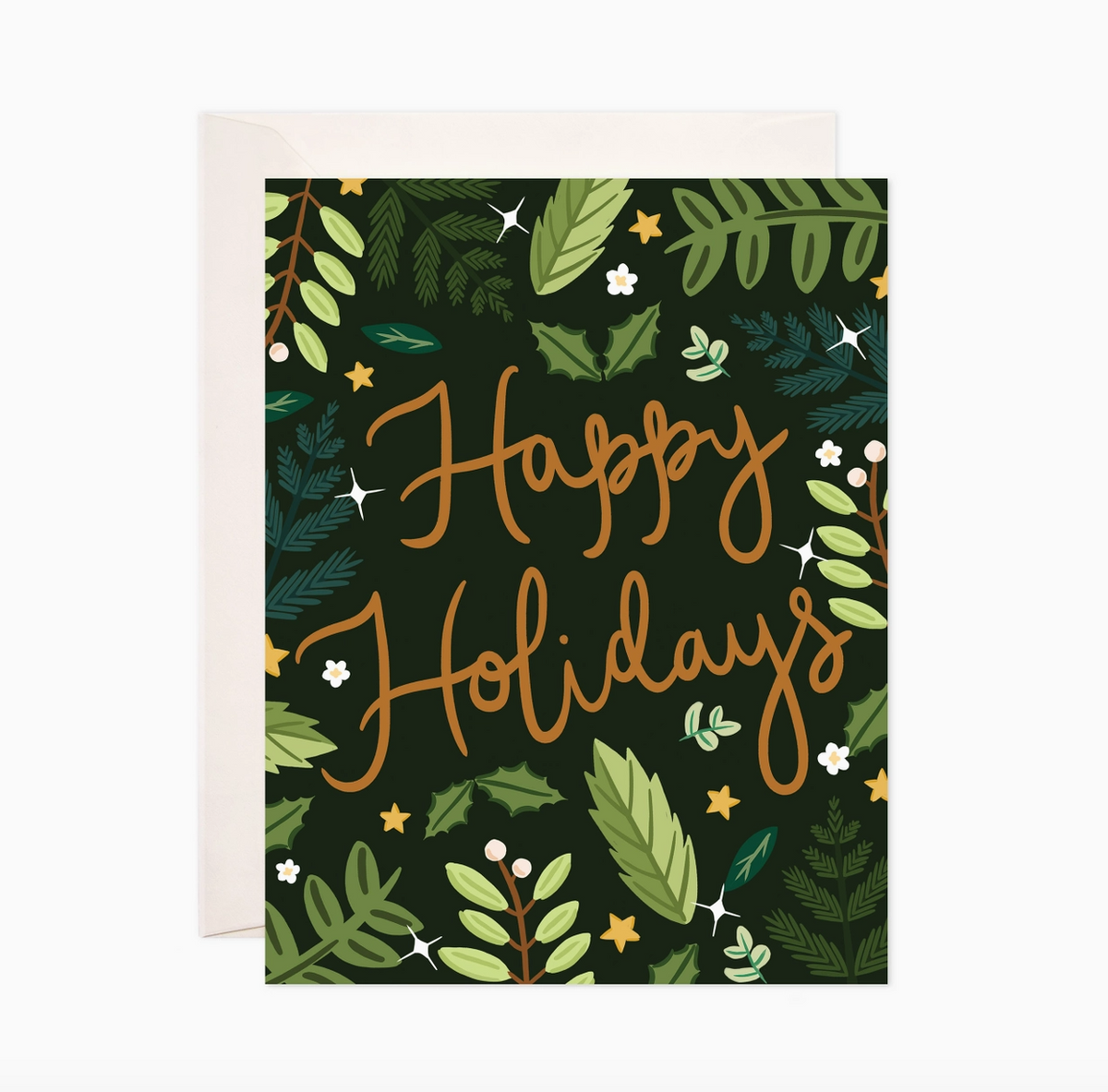 BWS-Holiday Foliage Greeting Card - Winter Holiday Card