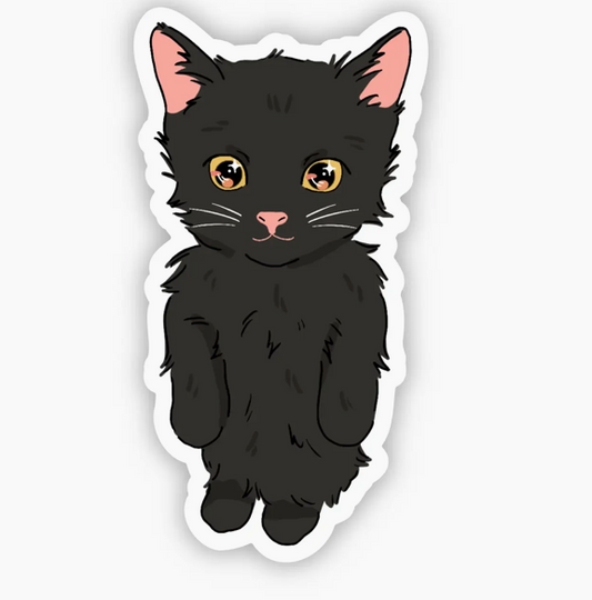 BM - Anime Standing Black Cat Sticker